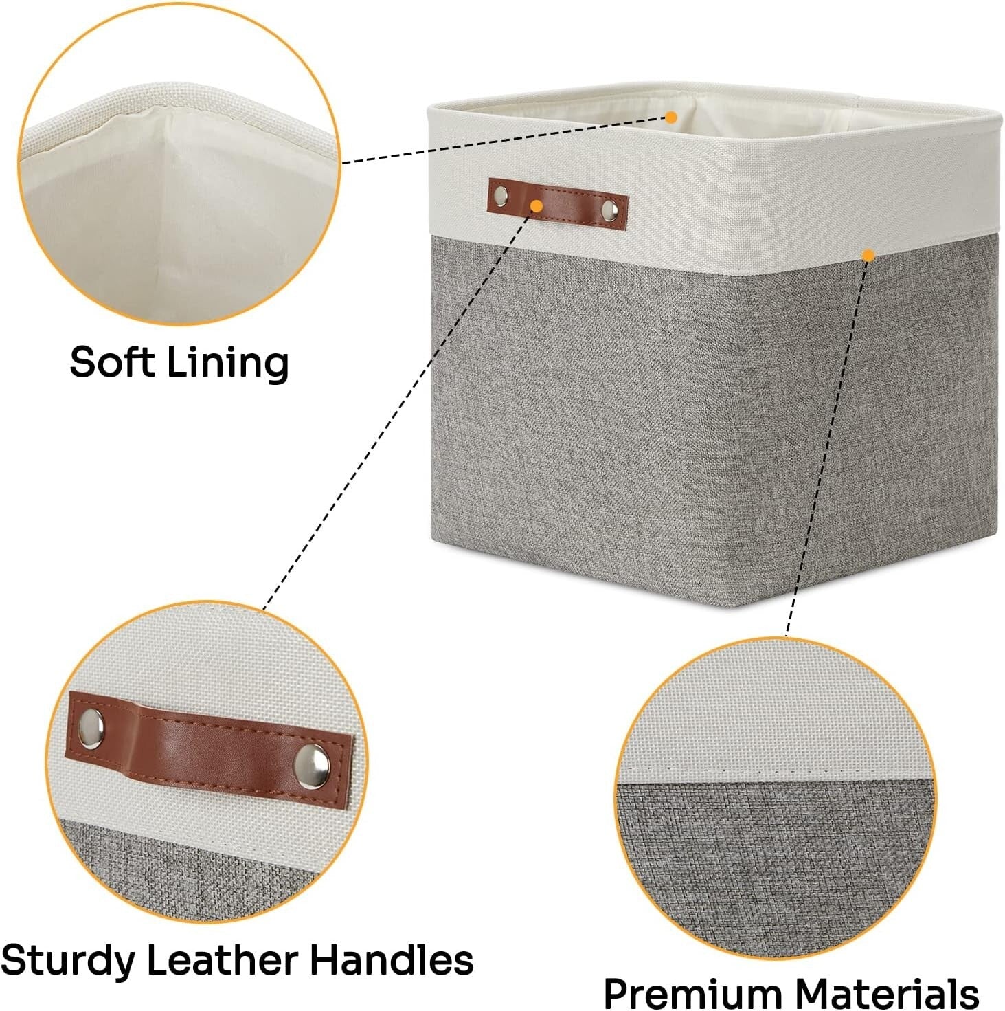 Elegant 13-Inch Foldable Linen Storage Cubes - 4 Pack for Stylish Organization