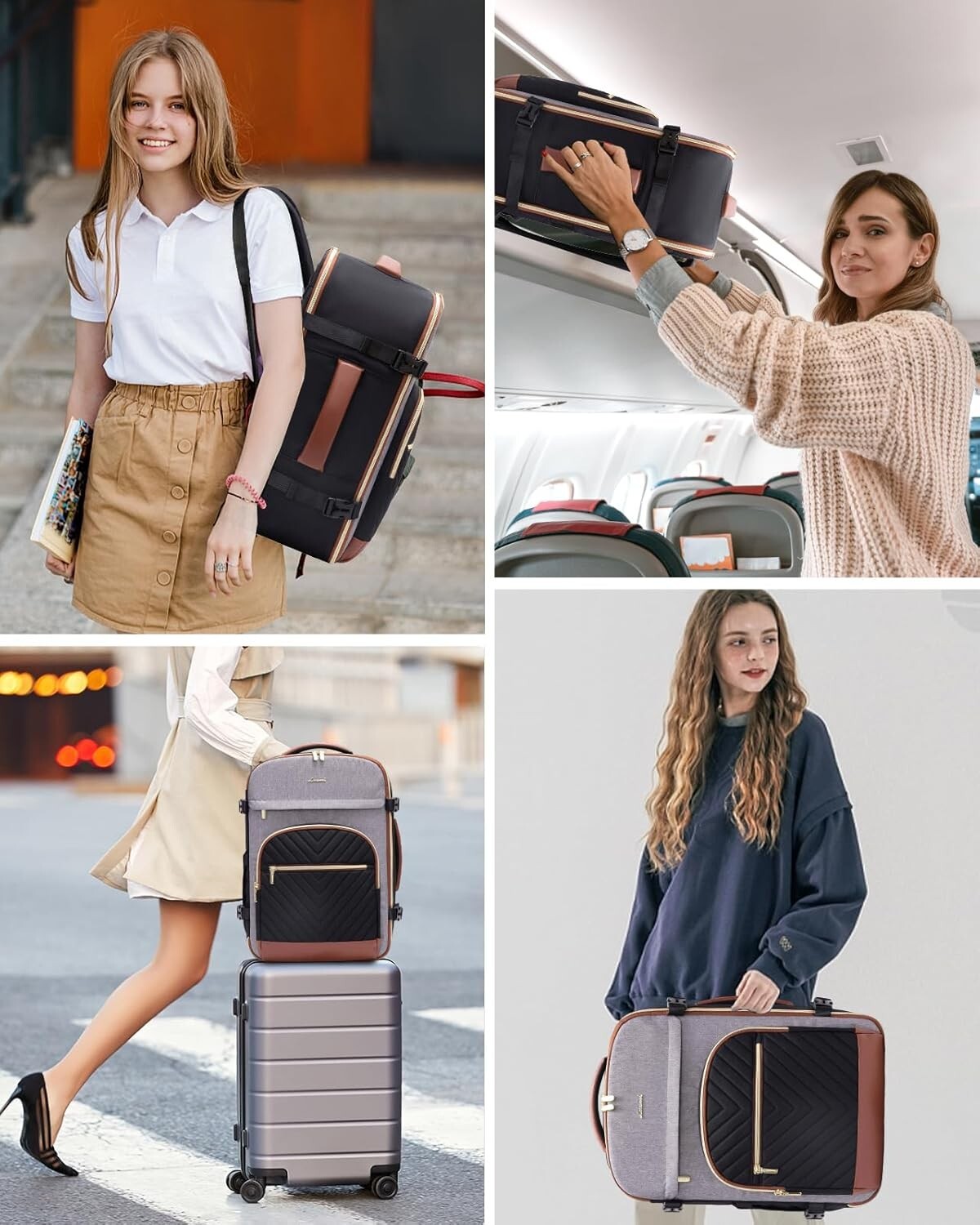 Portable Travel Backpack for Women: TSA Approved 40L Carry-On with Packing Cubes