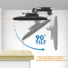 Load image into Gallery viewer, Adjustable Flip Down TV &amp; Monitor Mounting Solution - 90° Tilt for Small Spaces