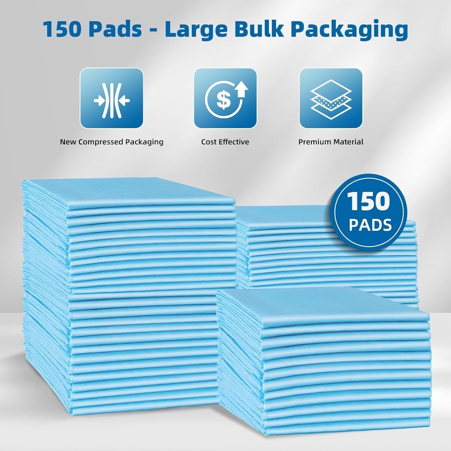Value Pack 150 Leakproof Disposable Bed Pads - Ideal for Incontinence & Training