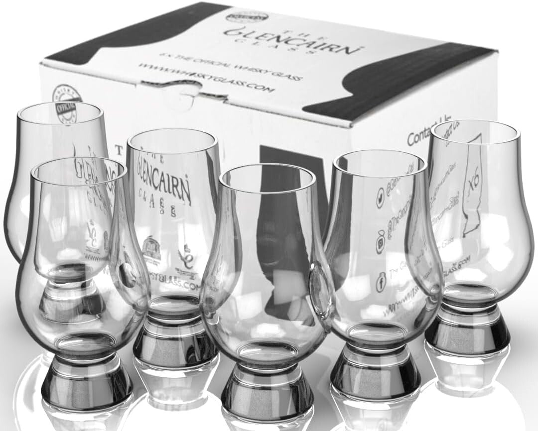 Premium Whiskey Glasses Gift Set - 6 Dishwasher Safe, Lead-Free Crystal Pieces