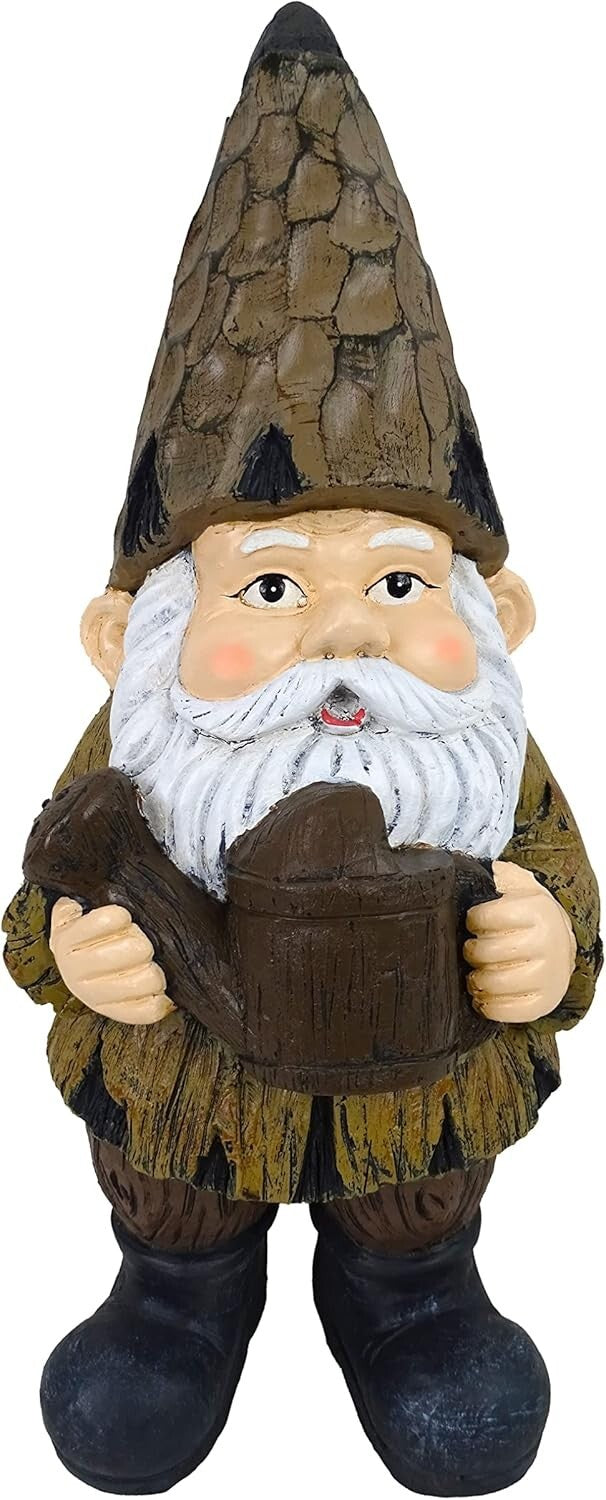 Charming 16" Indoor/Outdoor Gnome with Watering Can - Whimsical Garden Decor