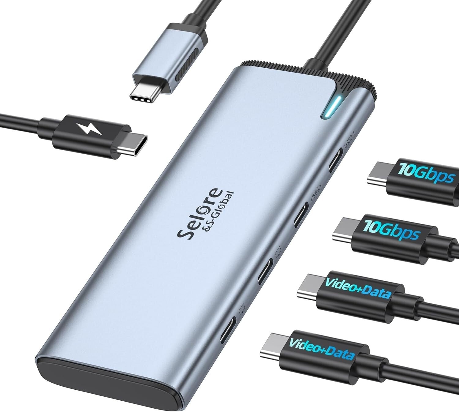 Advanced USB C Hub for Dual Monitors - 4K Video Output and High-Speed Charge