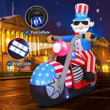 Load image into Gallery viewer, 6 ft Patriotic Inflatable Uncle Sam with LED Lights for Independence Day Decor