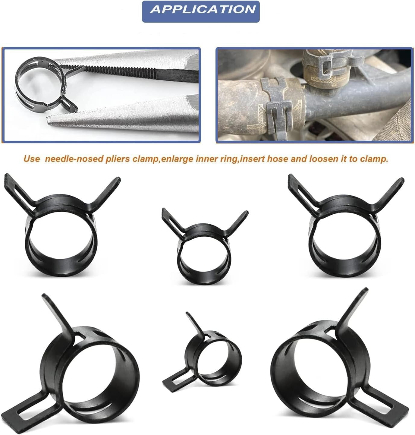 60-Pack Spring Steel Hose Clamps for Reliable Leak-Proof Connections (28-33mm)