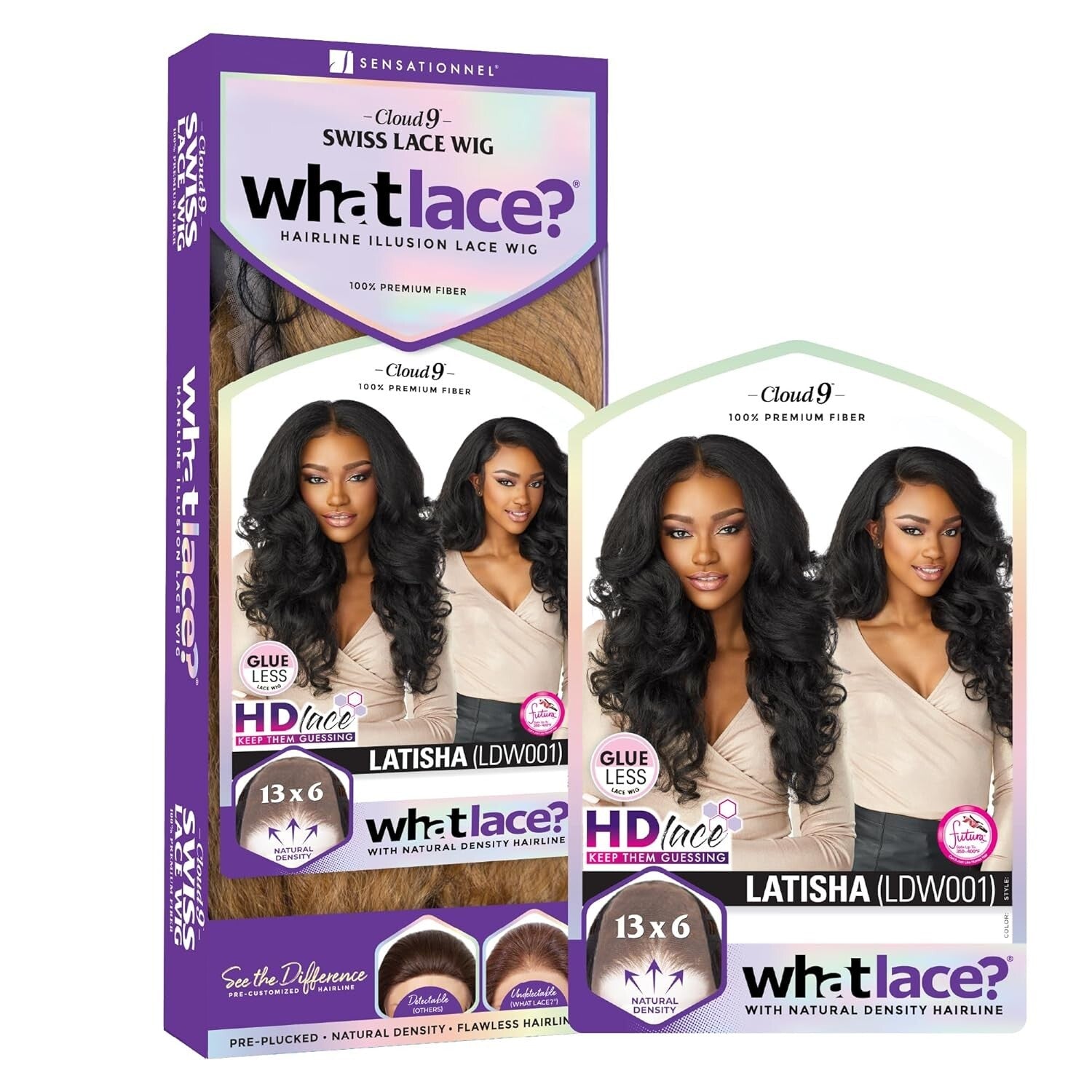 What Lace 13X6 Glueless Synthetic Wig with Pre-Plucked Hairline in Off Black 1B