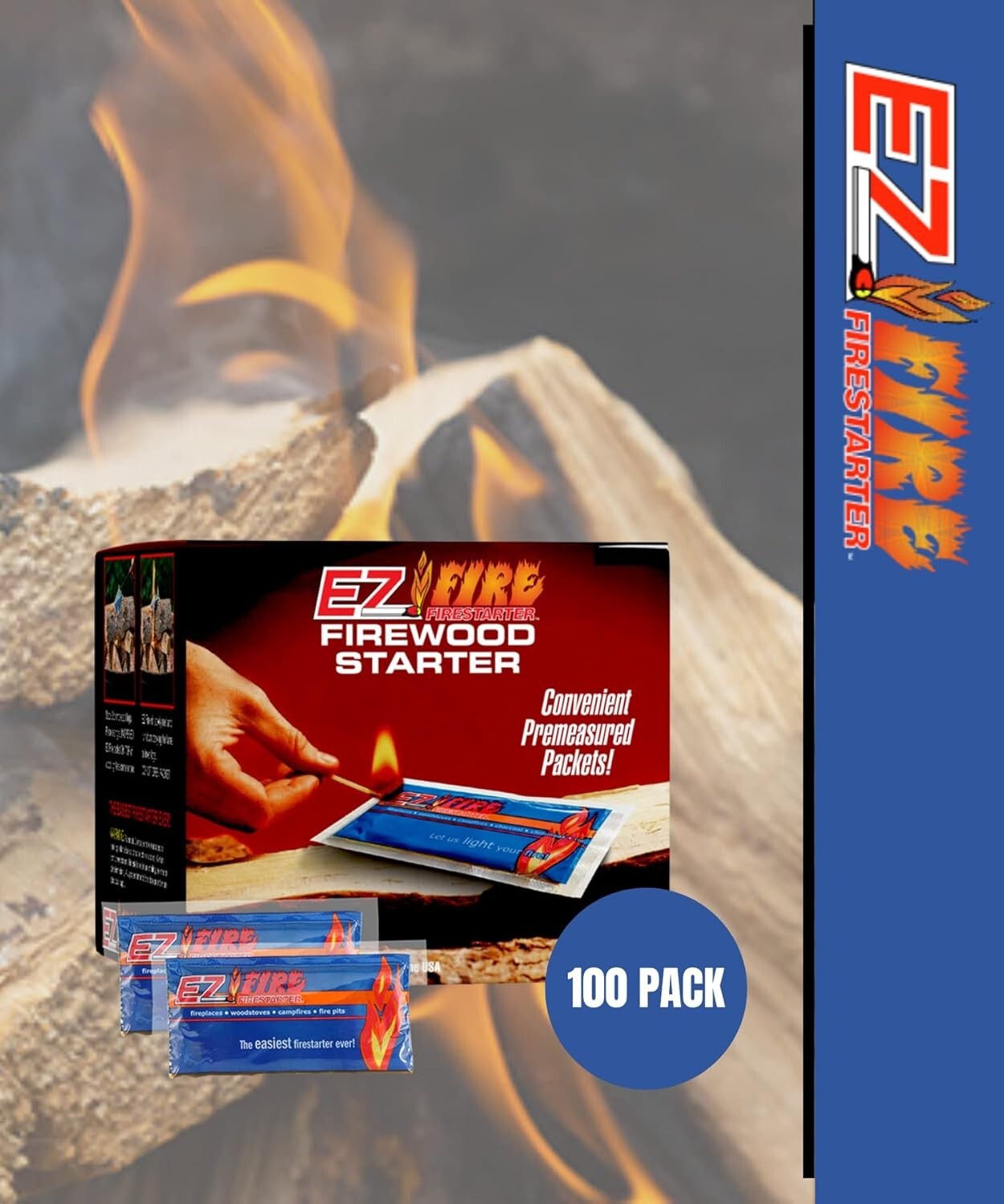 100-Pack Waterproof Fire Starter Gel for Indoor/Outdoor Use – EZ Fire Quality