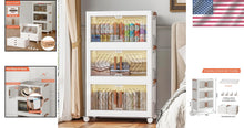 Load image into Gallery viewer, 3 Pack Space-Saving Storage Bins with Lids - Stackable, Foldable Convenience