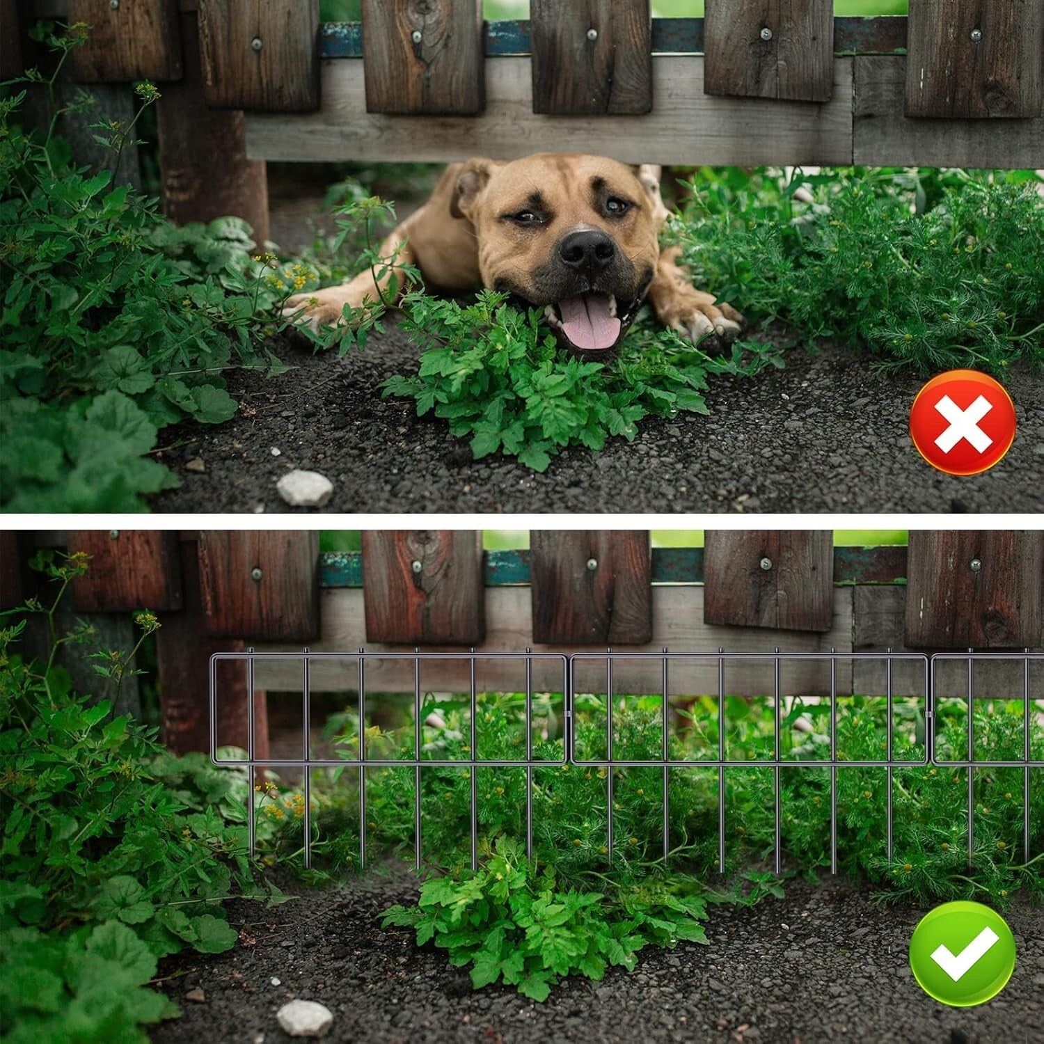 Easy Install Metal Animal Barrier Fence - 25 Panels, 17"H for Garden Protection