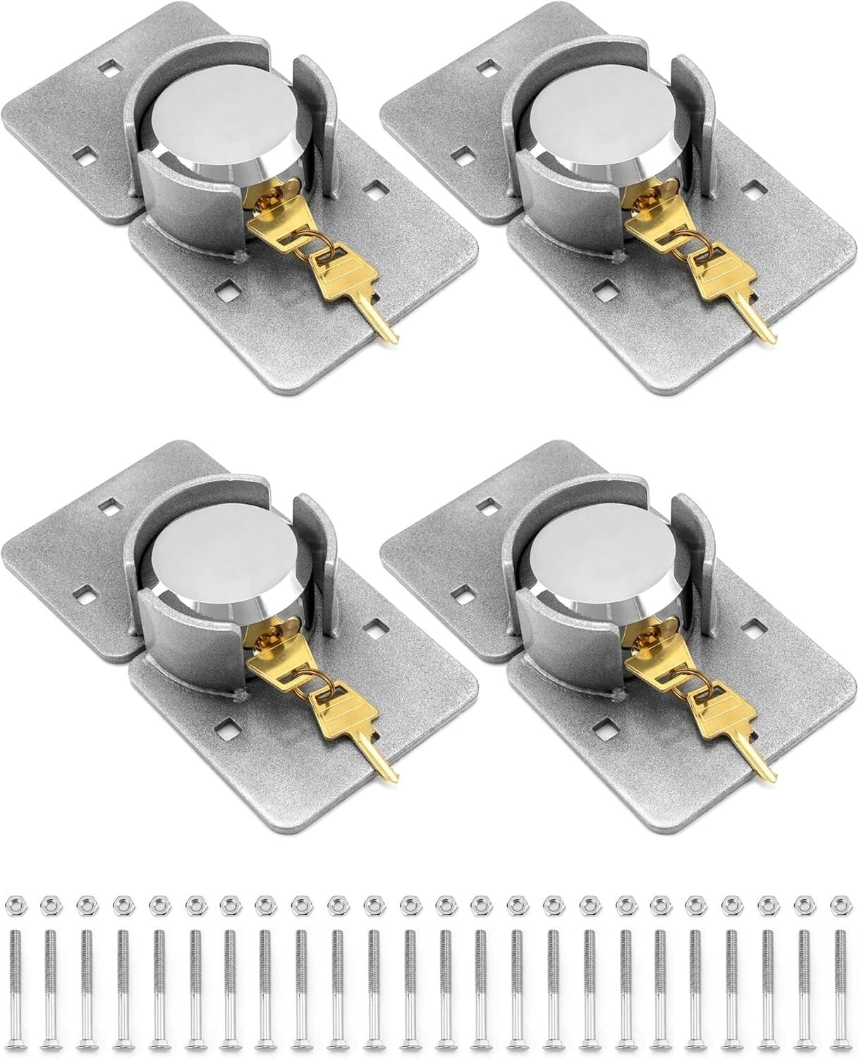 Compact Heavy Duty Puck Lock and Hasp Set - Secure Your Trucks and Gates Today