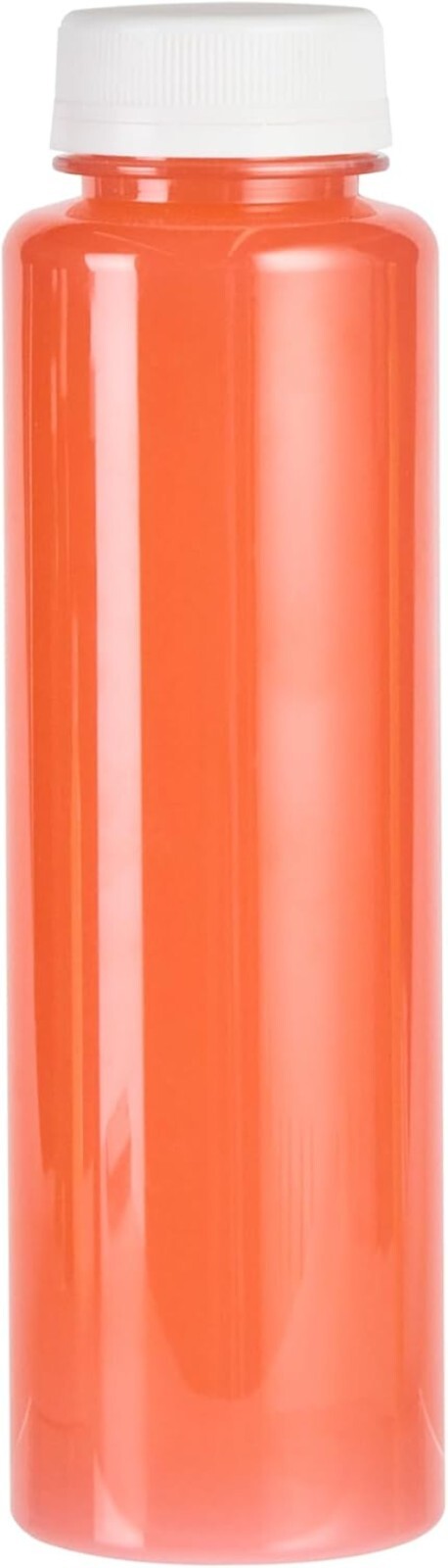 100 Recyclable 12 Oz Plastic Juice Bottles with Tamper-Evident Safety Caps