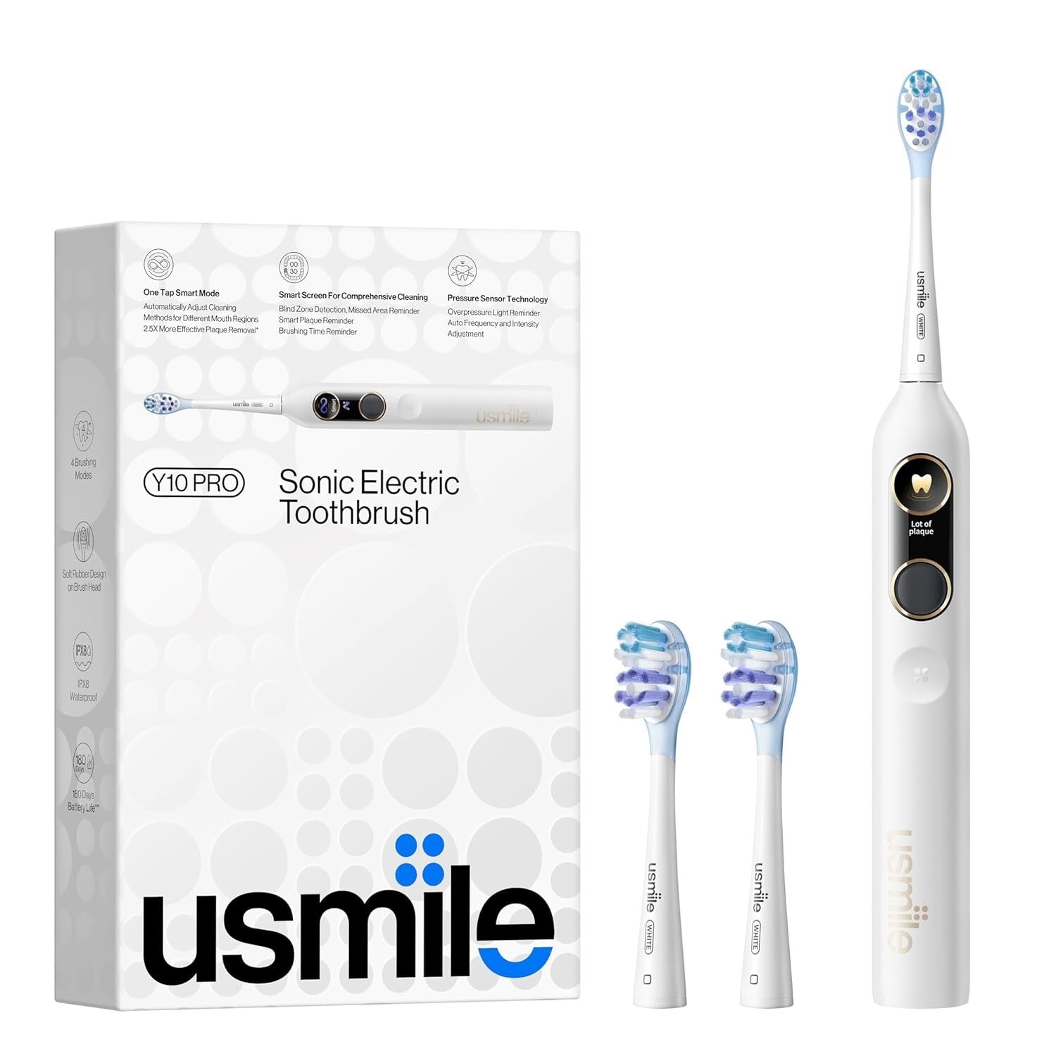 Y10 PRO Rechargeable Electric Toothbrush - Smart Display & 180-Day Battery Life