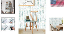 Load image into Gallery viewer, Self-Adhesive Green Herringbone Wallpaper - Easy Peel and Stick for Kids' Rooms