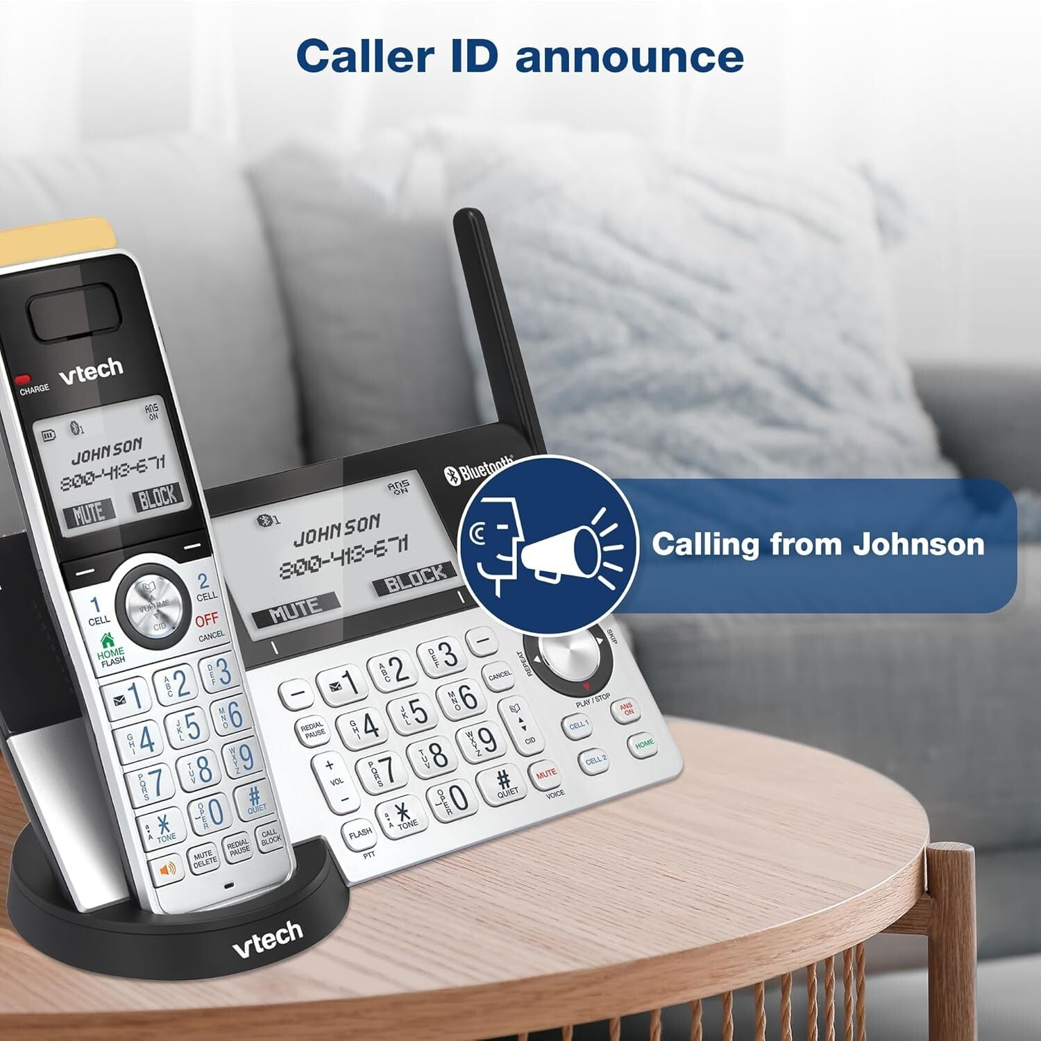 Long Range DECT 6.0 Cordless Phone with 5 Handsets & Bluetooth - 2300 Ft Range