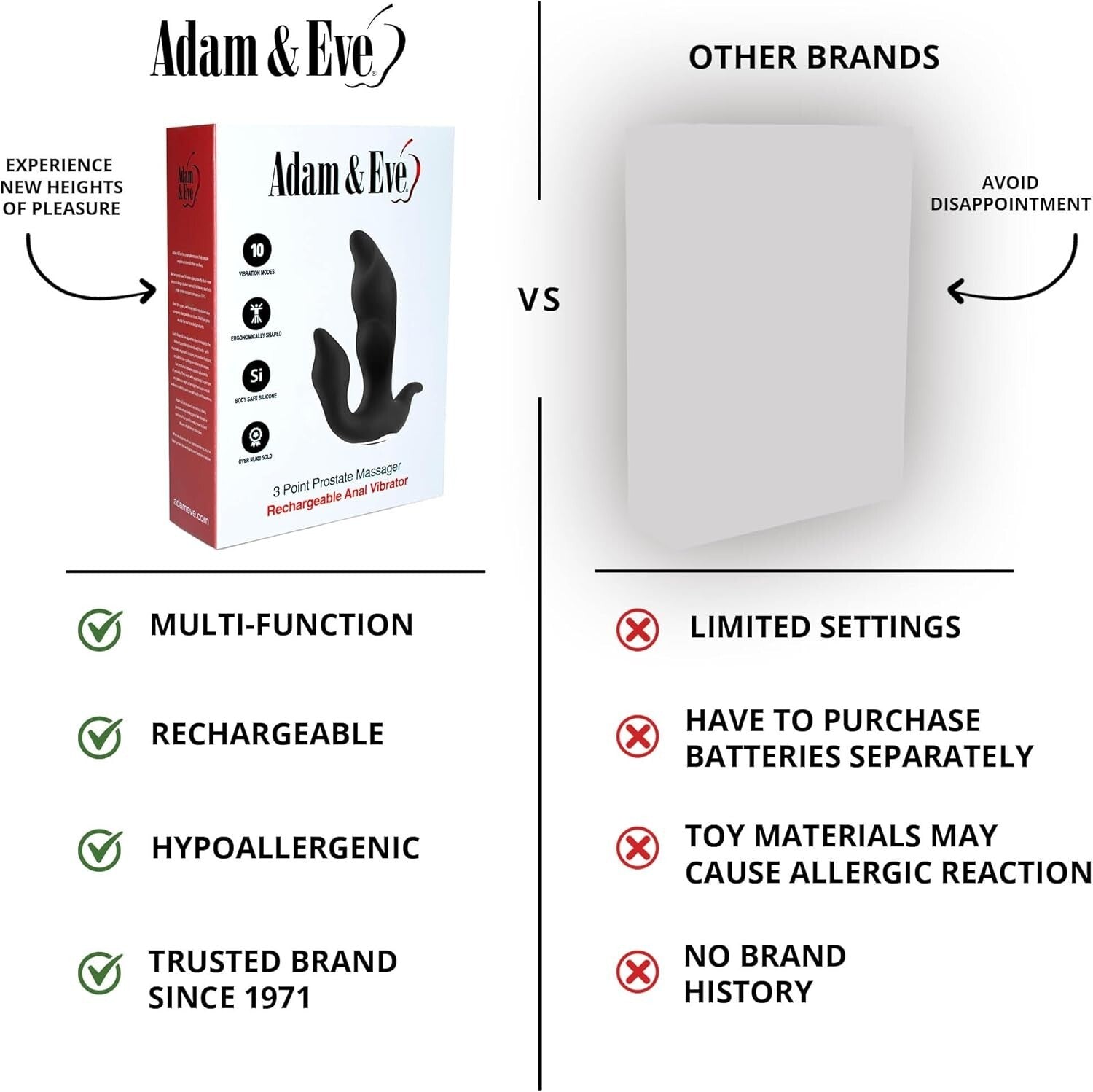 Flexible 3-Point Prostate Massager - Powerful Vibrations & Body-Safe Silicone