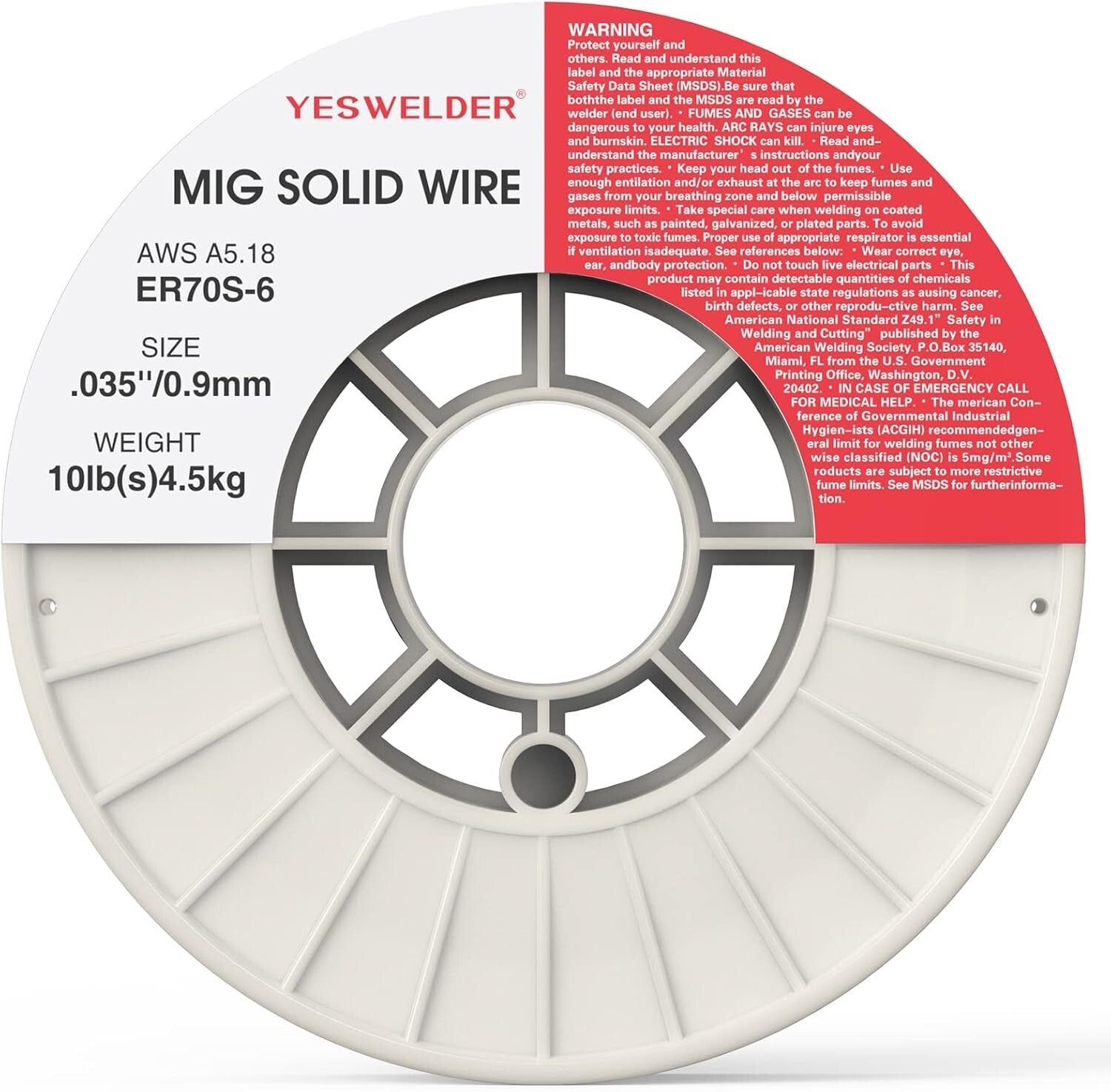 10-Pound MIG Welding Wire - Durable 0.035-Inch Carbon Steel on ABS Spool