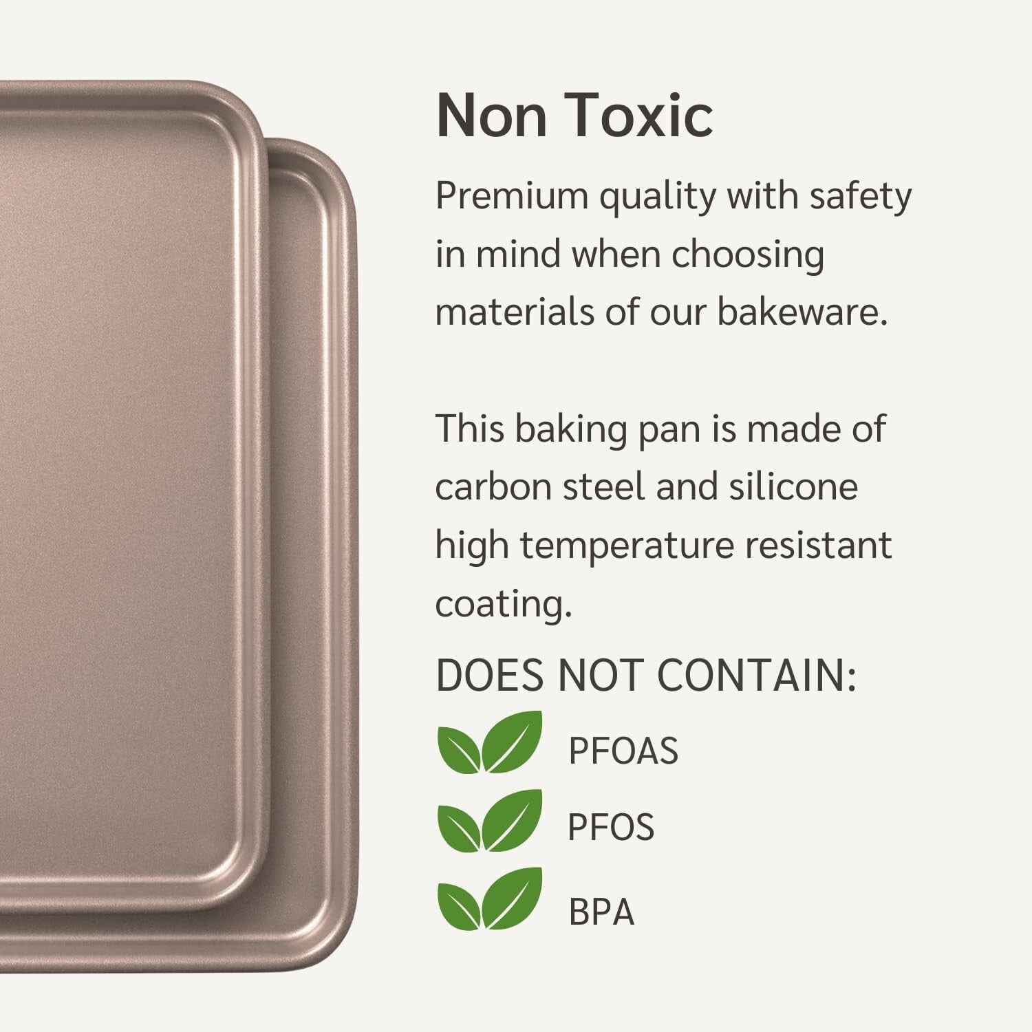 18-Inch Gold Nonstick Baking Sheet 2-Pack - Extra Thick & Even Heat Distribution