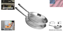 Load image into Gallery viewer, Versatile 5-Ply Frying Pan Set - Dishwasher Safe, Even Heating, 10" &amp; 12" Sizes