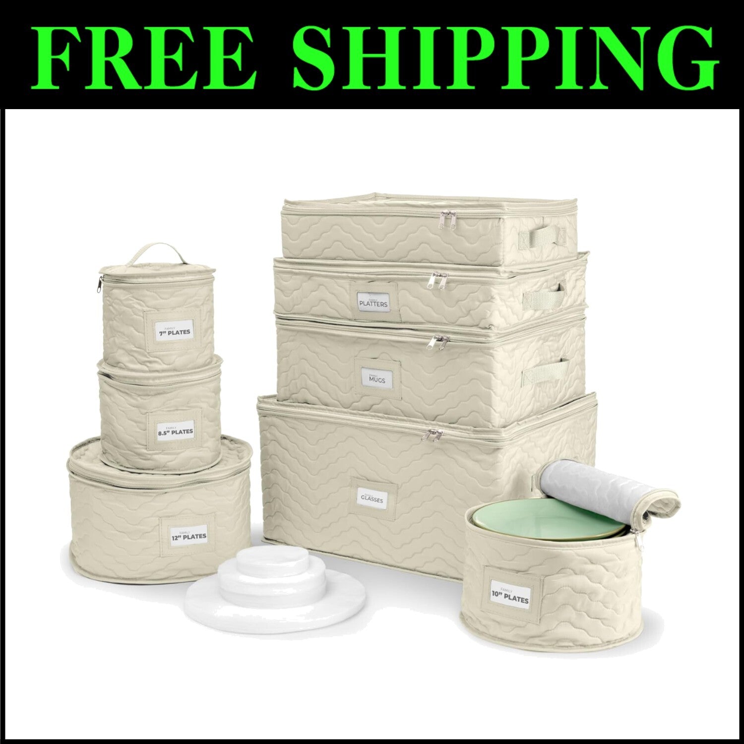 Elegant China & Dish Storage Containers with Protectors for Moving & Organizing