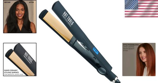 Versatile Nano Ceramic Flat Iron with Tangle-Free Cord & Dual Voltage - 450°F