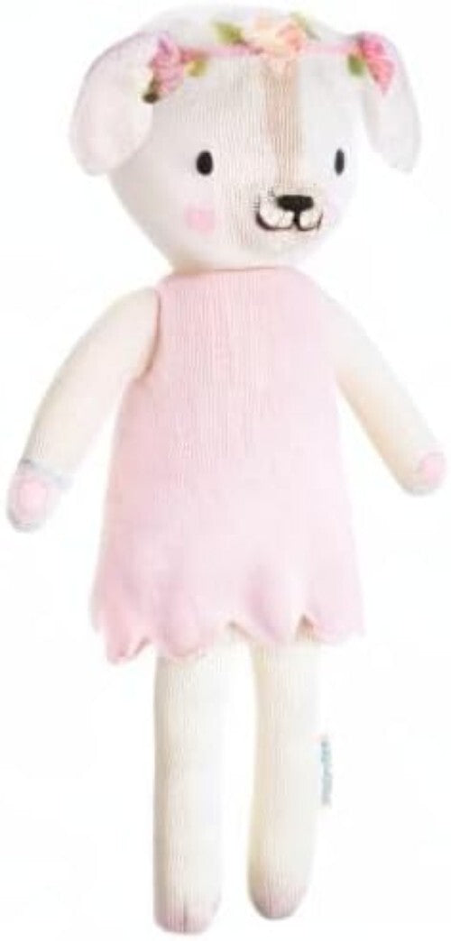 Charlotte The Dog Hand-Knit Doll - 100% Cotton, Fair Trade, 10 Meals Provided