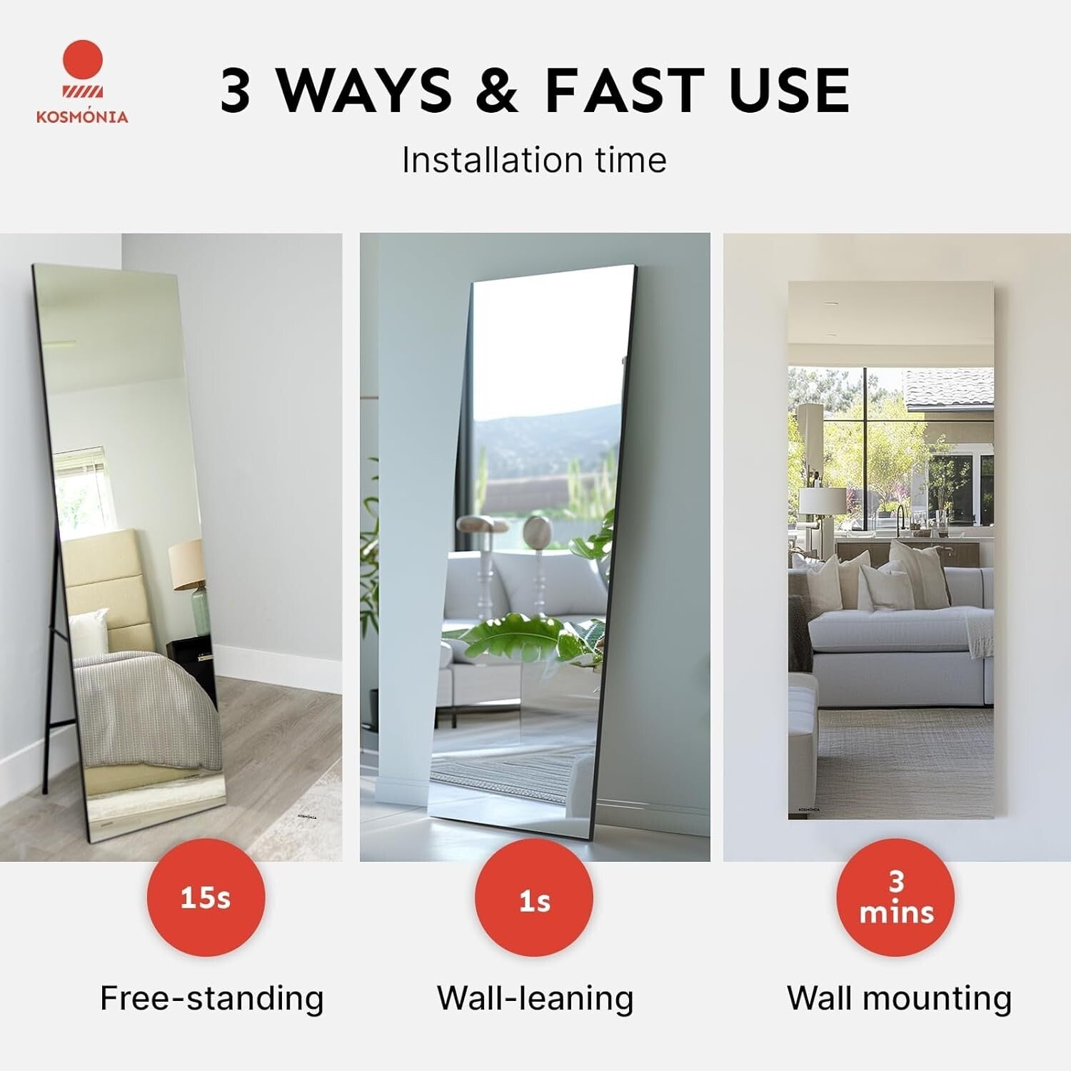 Premium 68x20 Distortion-Free Mirror with Shatter-Proof Glass & Anti-Oxidation