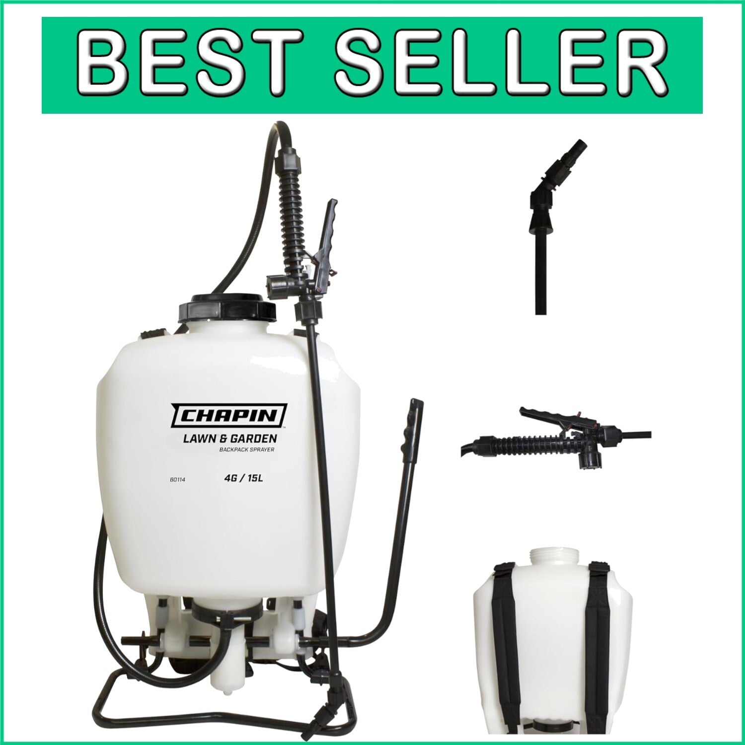 Durable 4-Gallon Poly Backpack Sprayer with 60 PSI Pressure for Effective Use