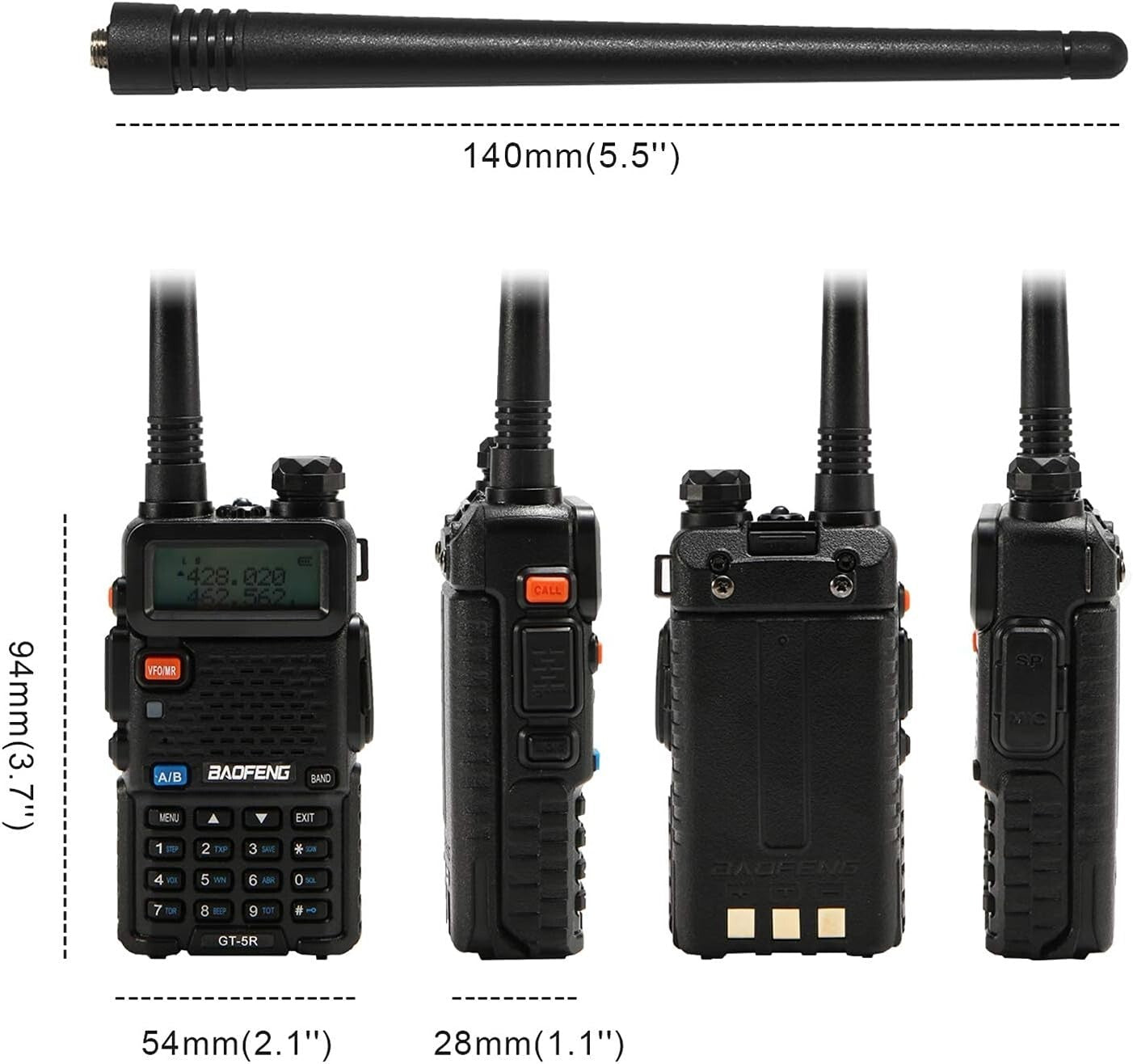 6 Pack GT-5R FCC Compliant Dual Band Ham Radio Walkie Talkies - Long Range