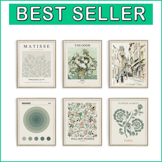Elegant 8x10 Framed Matisse Wall Art Prints - Set of 6 for Chic Interiors