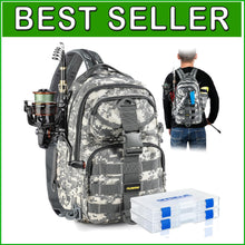 Load image into Gallery viewer, Multi-Functional Fishing Backpack with Tackle Storage &amp; Water-Resistant Design