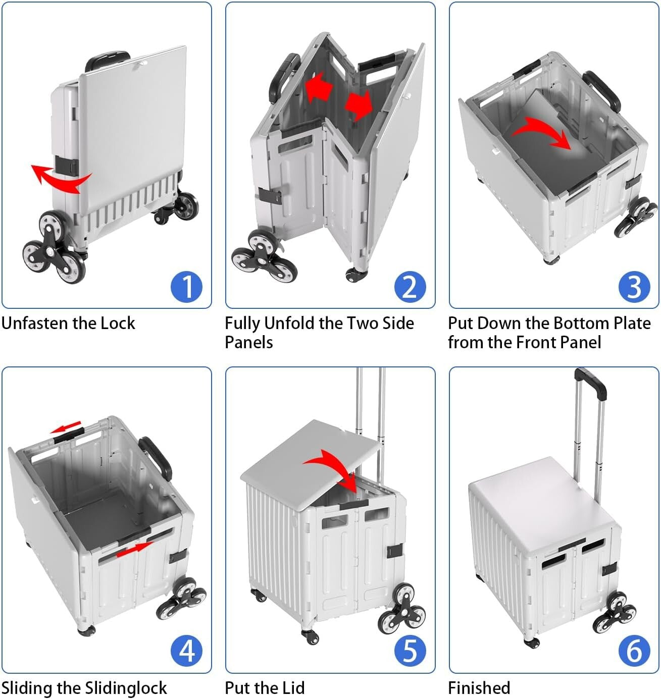 Compact Foldable Rolling Cart for Easy Transport - Ideal for Teachers & Parents
