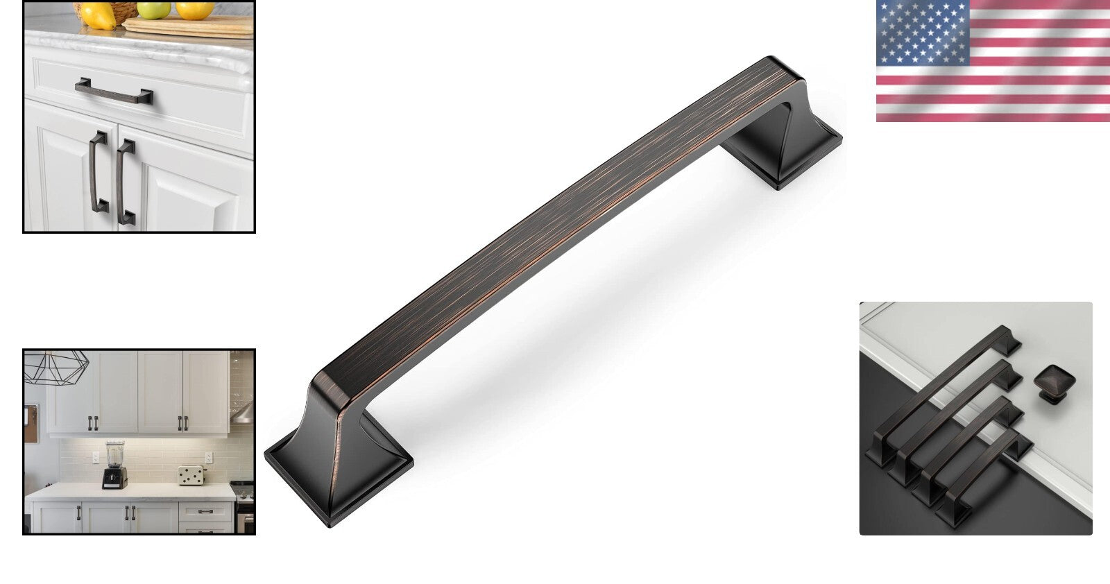 10 Pack Oil Rubbed Bronze Cabinet Pulls - 6-1/4 Inch Durable Zinc Alloy Handles