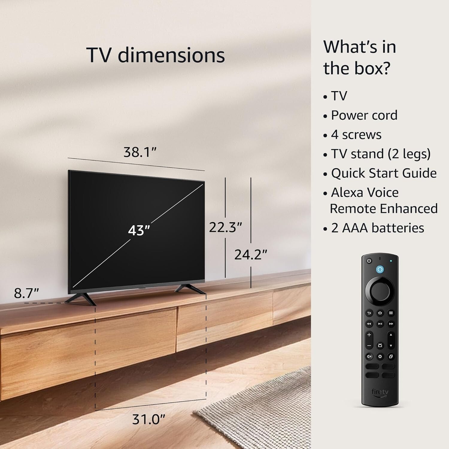 Advanced 43" 4K UHD Smart TV - Voice-Controlled Entertainment & Stunning Clarity