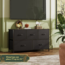 Load image into Gallery viewer, Easy Assembly 5-Drawer Fabric Dresser - Stylish Chest for Hallway &amp; Office