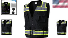 Load image into Gallery viewer, 12 Pocket High Visibility Safety Vest - Class 2 ANSI Compliant for Professionals