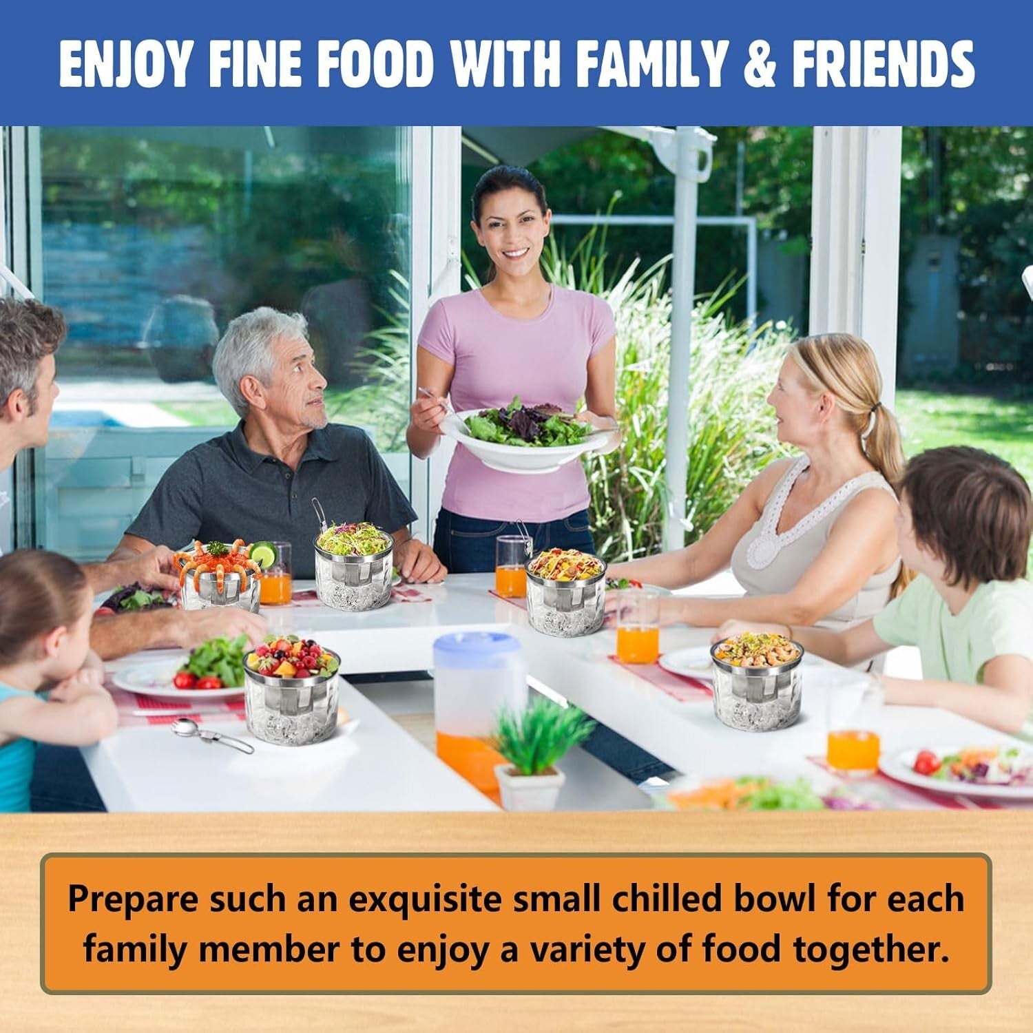 Elegant Chilled Dip Bowl Set with Ice Holder - Perfect for Outdoor Entertaining!