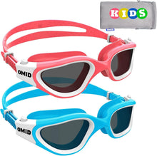 Load image into Gallery viewer, Comfortable Kids Swim Goggles - Leak-Proof &amp; Wide View, 2 Pack for 6-14 Years