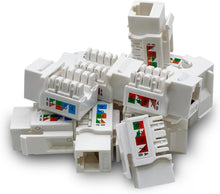 Load image into Gallery viewer, Durable 100-Pack Cat6 Keystone Jacks - Gold-Plated RJ45 Ethernet Wall Jacks