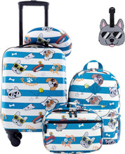 Load image into Gallery viewer, Spacious and Fun 5-Piece Kids' Luggage Set with Hardside Carry-On &amp; Neck Pillow