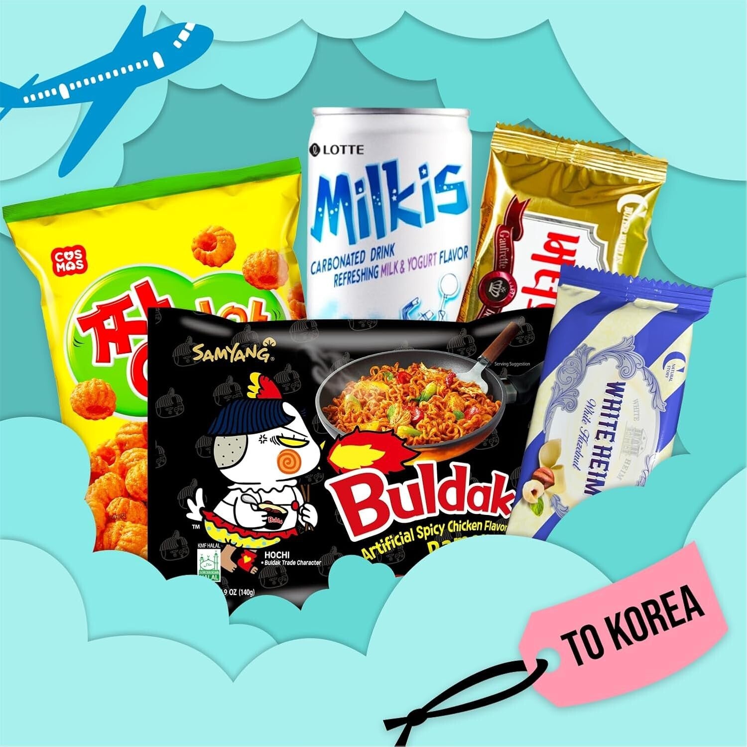 Delightful 48-Count Korean Snack Box - Perfect for Care Packages & Parties