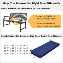 Load image into Gallery viewer, Stylish Waterproof Outdoor Bench Cushion 42x18 Inch - Memory Foam Support