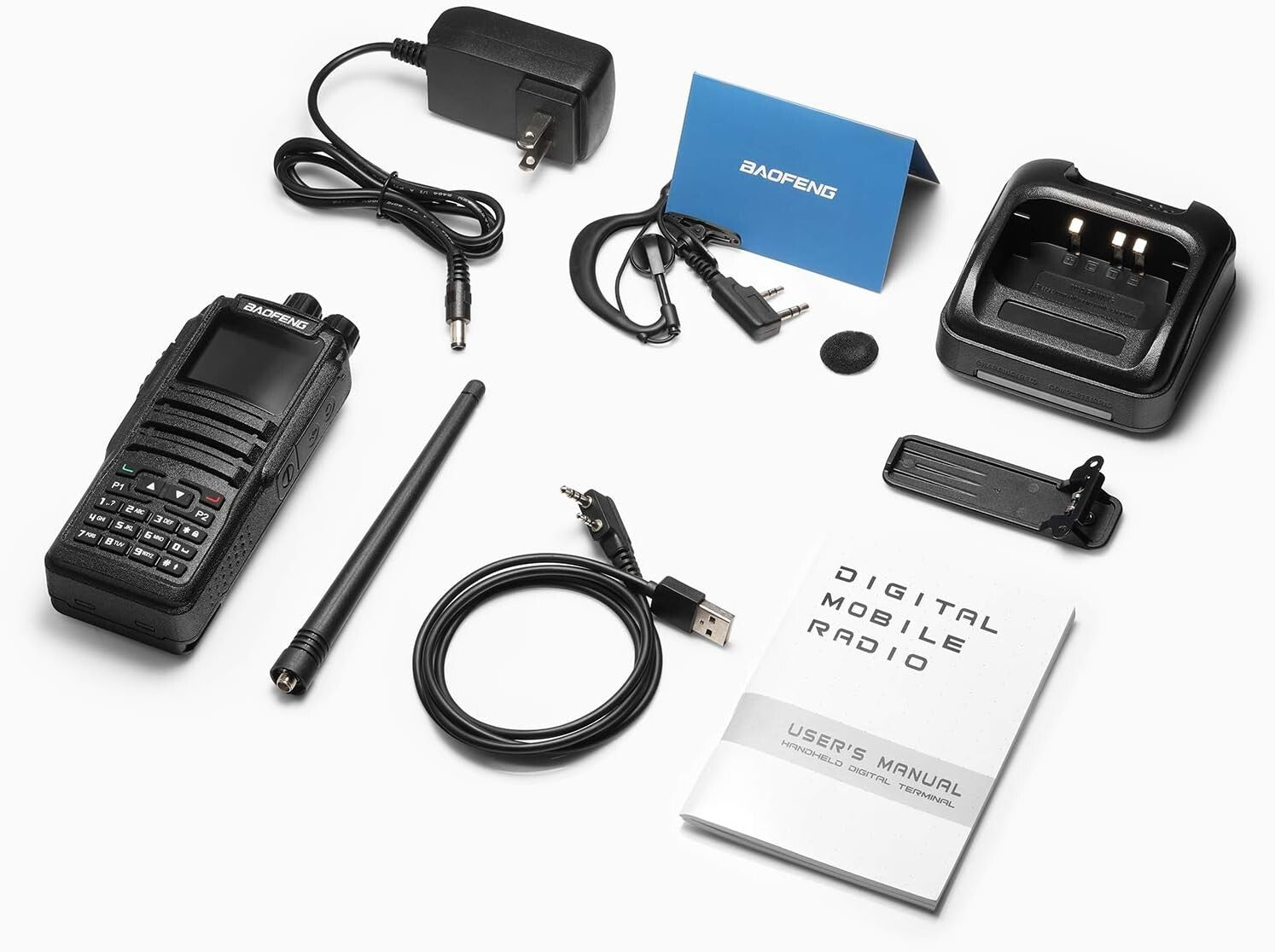 All-In-One DM-1701 Two Way Radio: Analog/Digital, 10 Mile Range & Multi-Function