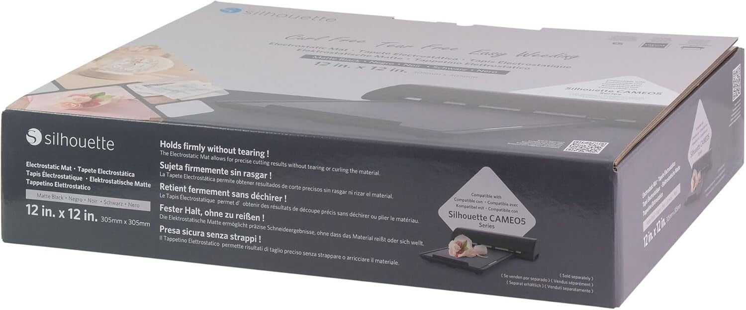 Silhouette Cameo 5 Compatible Electrostatic Mat - 12"x12", Damage-Free Cutting