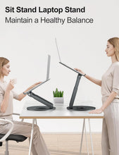 Load image into Gallery viewer, Height Adjustable Sit-to-Stand Laptop Riser with 360° Rotation – For All Laptops