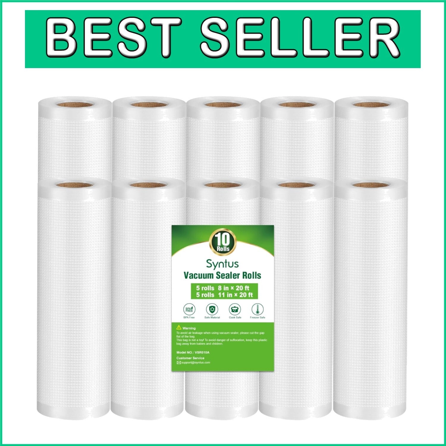 10 Pack Commercial Grade Vacuum Sealer Bags - Ideal for Meal Prep & Storage