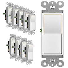 Load image into Gallery viewer, High-Quality Illuminated 3-Way Decorator Switch - 10 Pack with Grounding Screw