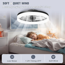 Load image into Gallery viewer, Smart Low Profile Ceiling Fan Light with Remote &amp; Dual Memory - Black Elegance