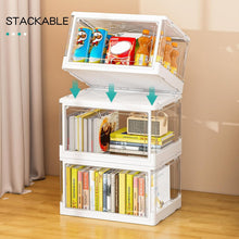 Load image into Gallery viewer, Versatile Clear Storage Bins, 24QT - Stackable Organizers with Magnetic Doors