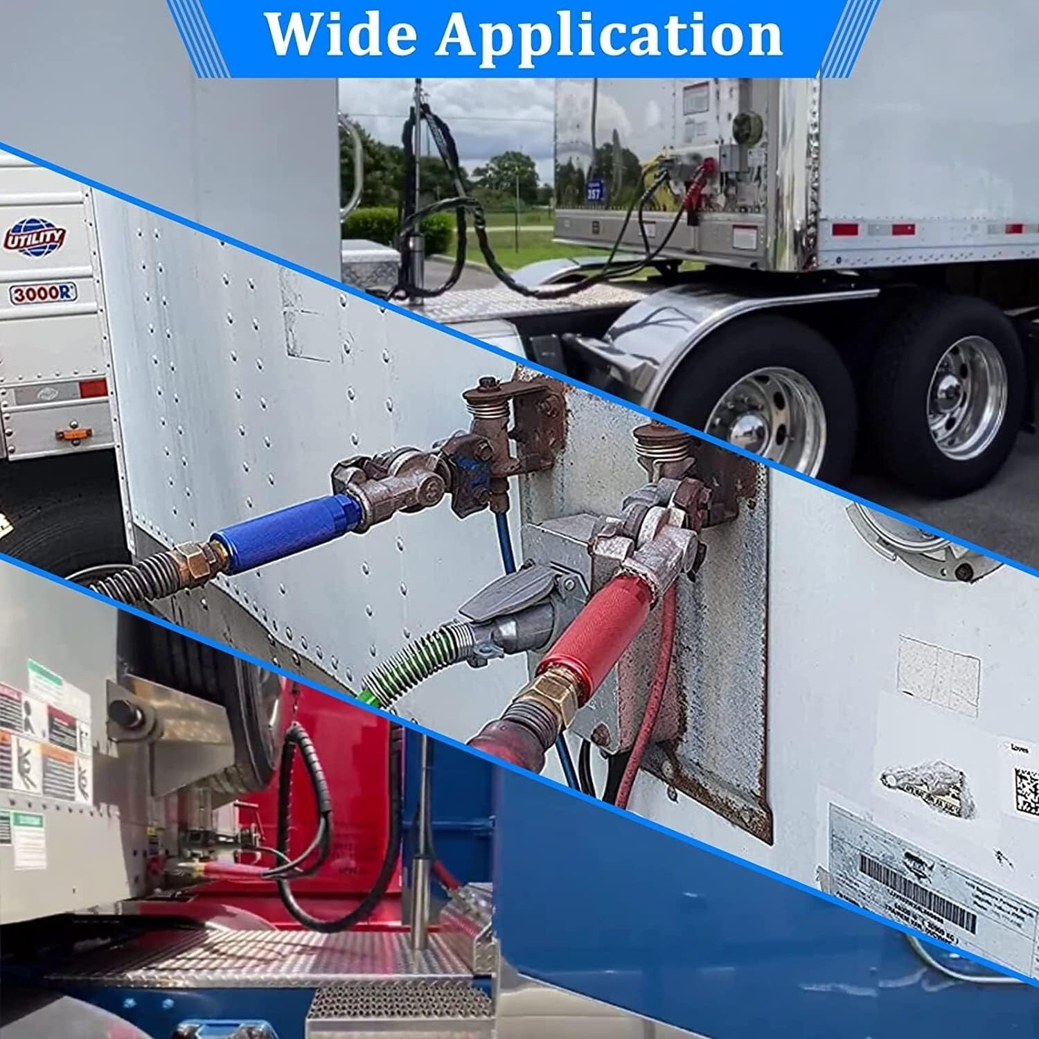 15ft 3-in-1 Truck Air Line Hose - Glad Hands & Reliable Power Connection