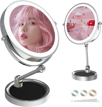 Load image into Gallery viewer, Portable Height Adjustable LED Makeup Mirror - Perfect for Travel &amp; Home Use